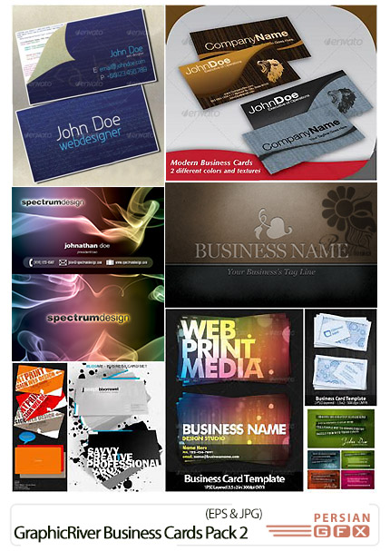دانلود مجموعه تصاویر لایه باز کارت ویزیت های فانتزی از گرافیک ریور - GraphicRiver Business Cards Pack 2