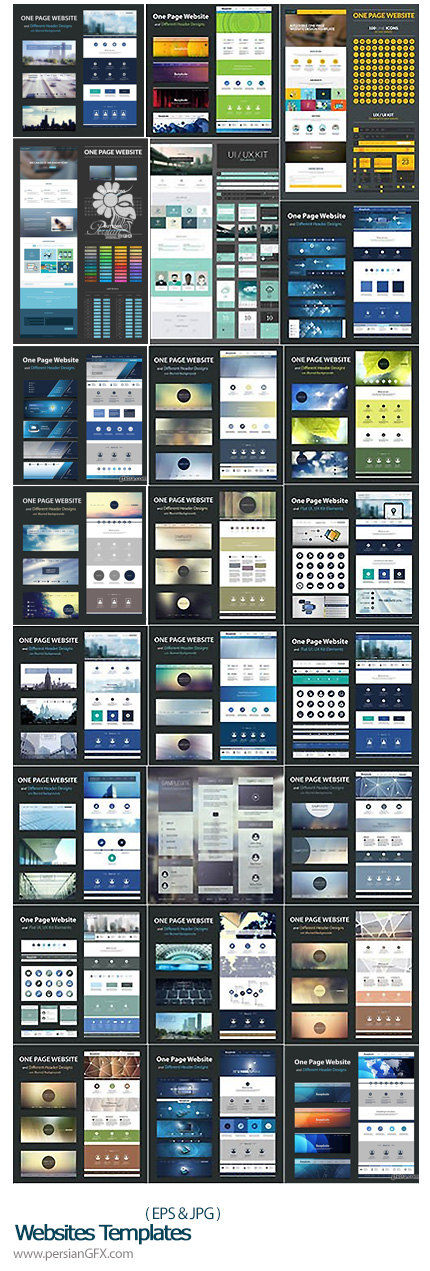 دانلود تصاویر وکتور قالب های آماده وب - Websites Templates