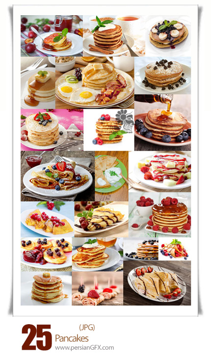 دانلود تصاویر با کیفیت کیک، شیرینی پهن، کلوچه - Pancakes