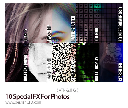 دانلود اکشن فتوشاپ ایجاد 10 افکت متنوع بر روی تصاویر - 10 Special FX For Photos