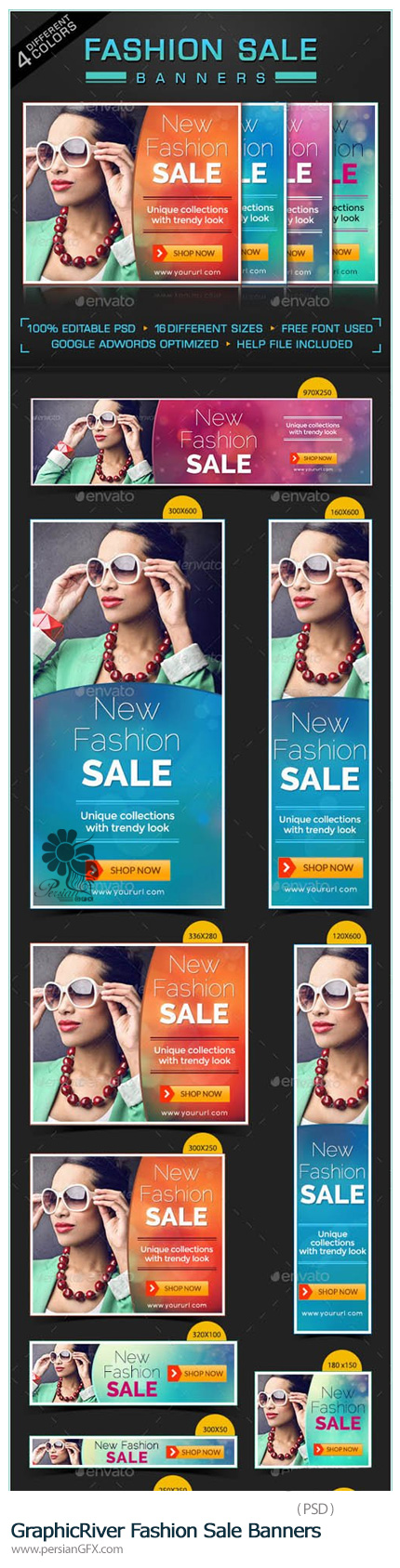 دانلود تصاویر لایه باز بنرهای تبلیغاتی فشن از گرافیک ریور - GraphicRiver Fashion Sale Banners