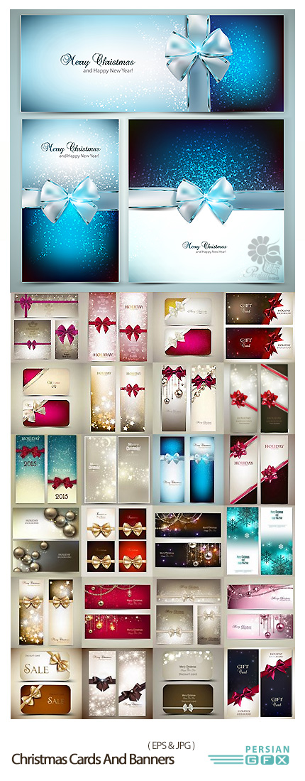 دانلود تصاویر وکتور بنر و کارت های تبریک کریسمس - Christmas Cards And Banners