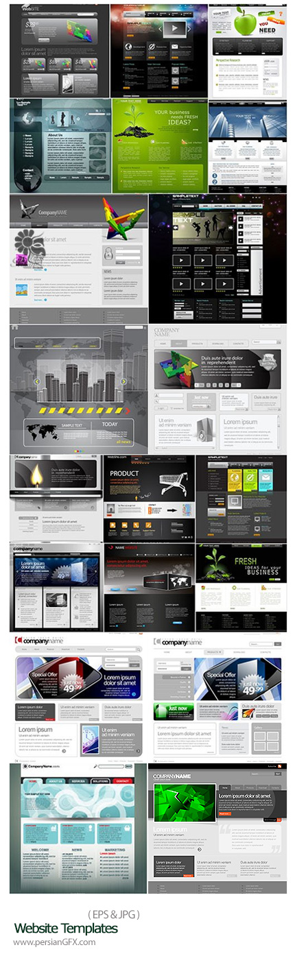 دانلود تصاویر وکتور قالب های آماده وب - Website Templates