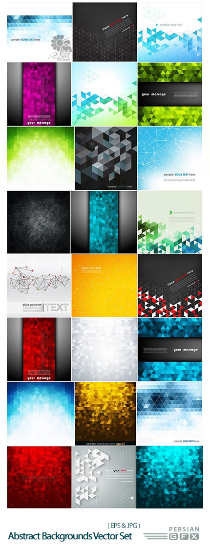 دانلود تصاویر وکتور پس زمینه های انتزاعی - Abstract Backgrounds Vector Set