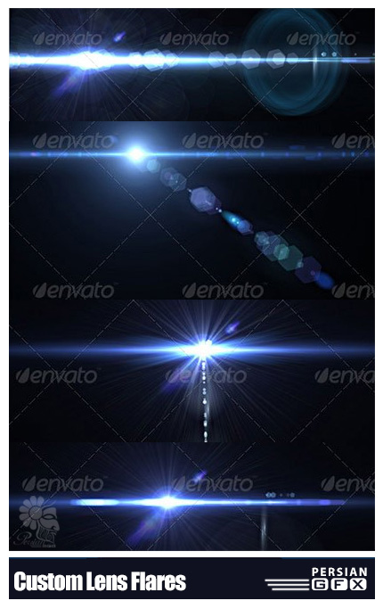 دانلود کلیپ آرت اشعه های نورانی لنز دوربین از گرافیک ریور - GraphicRiver 10 Custom Lens Flares