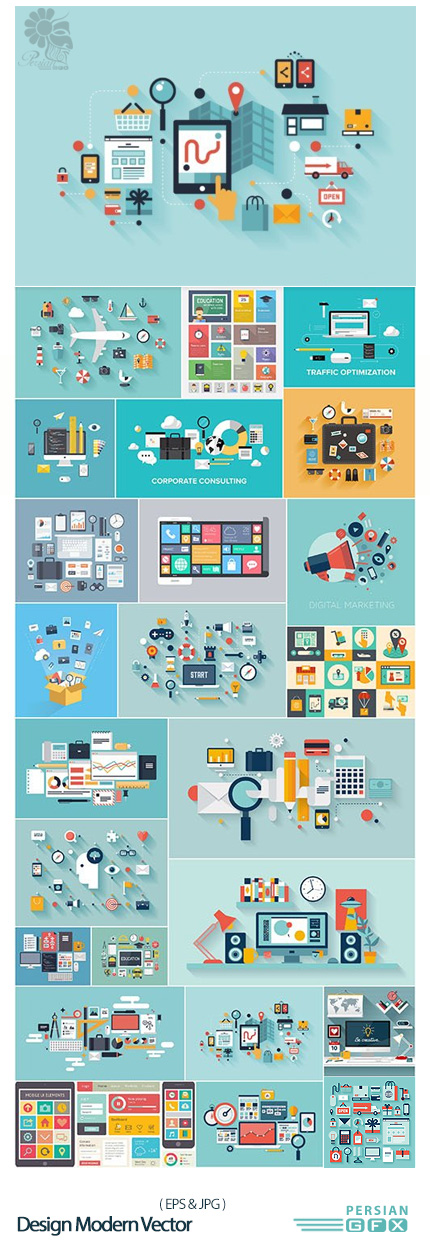 دانلود تصاویر وکتور عناصر طراحی مدرن - Design Modern Vector