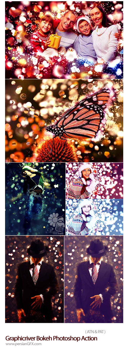 دانلود اکشن فتوشاپ ایجاد افکت بوکه بی نظیر بر روی تصاویر از گرافیک ریور - Graphicriver Bokeh Photoshop Action