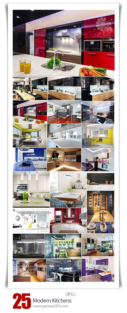 دانلود تصاویر با کیفیت طراحی داخلی آشپزخانه مدرن - Modern Kitchens