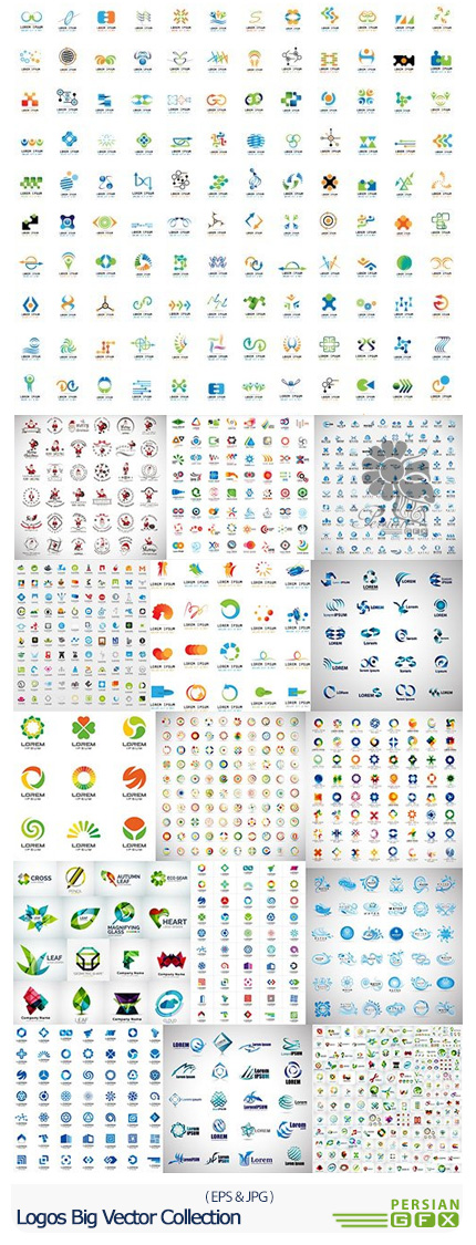 دانلود مجموعه تصاویر وکتور آرم و لوگوی متنوع - Logos Big Vector Collection