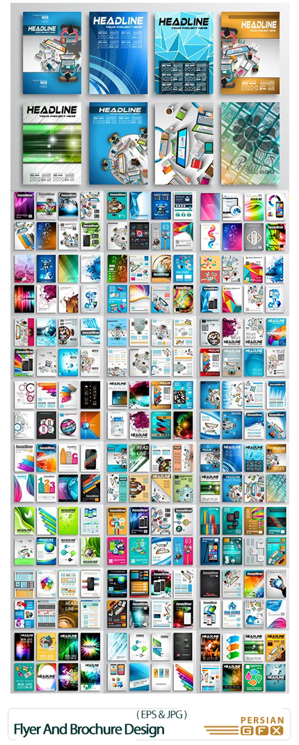 دانلود تصاویر وکتور قالب های آماده بروشور و برگه های تبلیغاتی فانتزی - Flyer And Brochure Design