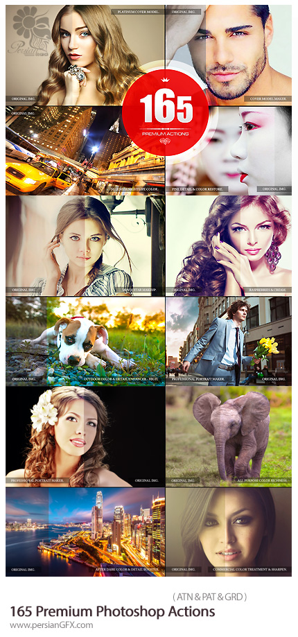 دانلود 165 اکشن فتوشاپ با افکت های متنوع - 165 Premium Photoshop Actions