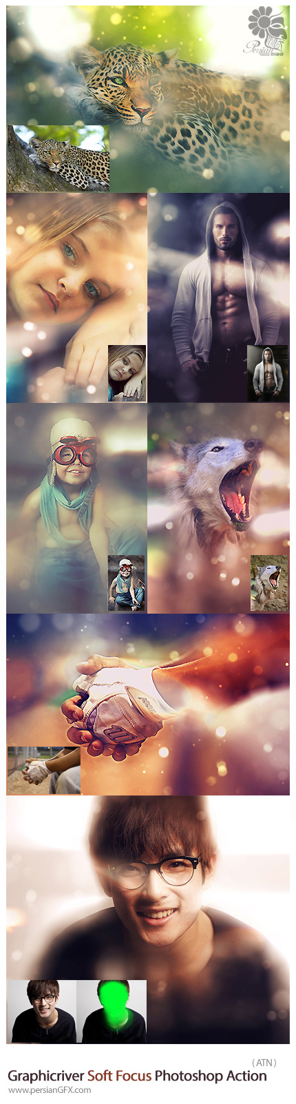 دانلود اکشن فتوشاپ ایجاد تمرکز بر قسمتی از عکس از گرافیک ریور - Graphicriver Soft Focus Photoshop Action