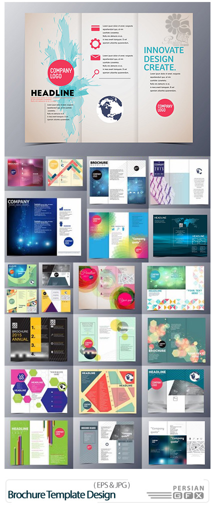 دانلود تصاویر وکتور بروشورهای تجاری فانتزی - Flyer And Brochure Design