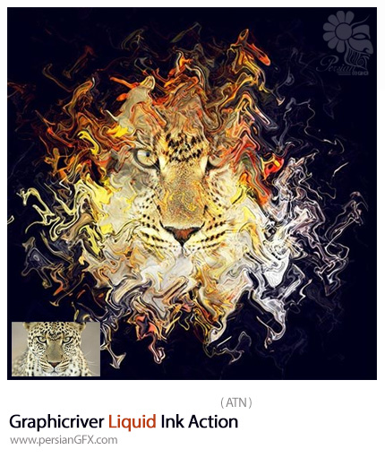 دانلود اکشن فتوشاپ ایجاد افکت جوهر مایع بر روی تصاویر از گرافیک ریور - Graphicriver Liquid Ink Action