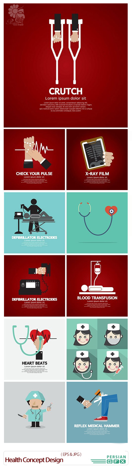 دانلود تصاویر وکتور مفهومی بهداشتی و درمانی - Health Concept Design