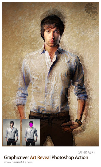 دانلود اکشن فتوشاپ ایجاد افکت هنری بر روی تصاویر از گرافیک ریور - Graphicriver Art Reveal Photoshop Action