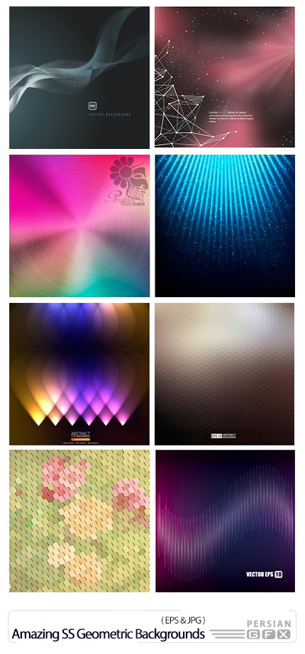 دانلود تصاویر وکتور پس زمینه های انتزاعی اشکال هندسی از شاتراستوک - Amazing Shutterstock Geometric Backgrounds