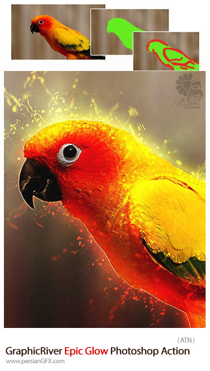 دانلود اکشن فتوشاپ ایجاد افکت حماسه درخشان بر روی تصاویر از گرافیک ریور - GraphicRiver Epic Glow Photoshop Action