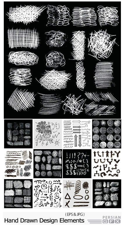 دانلود تصاویر وکتور عناصر طراحی دستی از شاتر استوک - Amazing Shutterstock Hand Drawn Design Elements