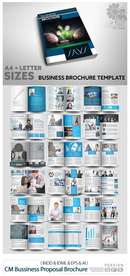 دانلود تصاویر لایه باز قالب ایندیزاین بروشورهای تجاری - CM Bussiness Proposal Brochure Template