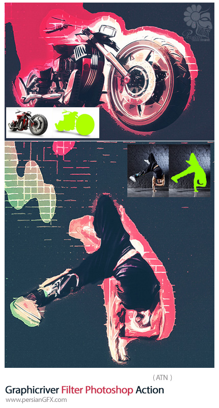 دانلود اکشن فتوشاپ ایجاد افکت فیلتر گرافیکی بر روی تصاویر از گرافیک ریور - Graphicriver Filter Photoshop Action