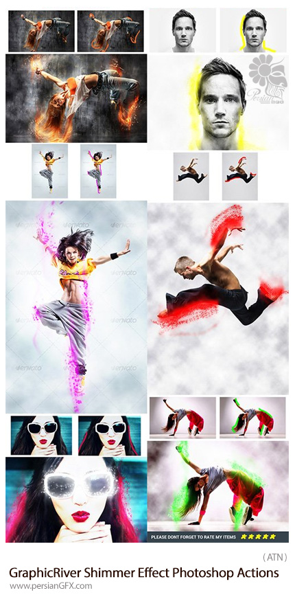 دانلود اکشن فتوشاپ ایجاد افکت درخشان بر روی تصاویر از گرافیک ریور - GraphicRiver Shimmer Effect Photoshop Actions