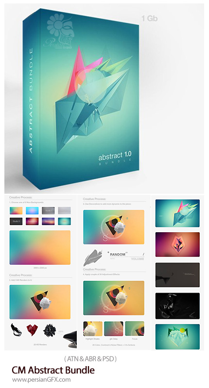 دانلود تصاویر لایه باز عناصر طراحی برای ساخت پس زمینه انتزاعی - CM Abstract Bundle