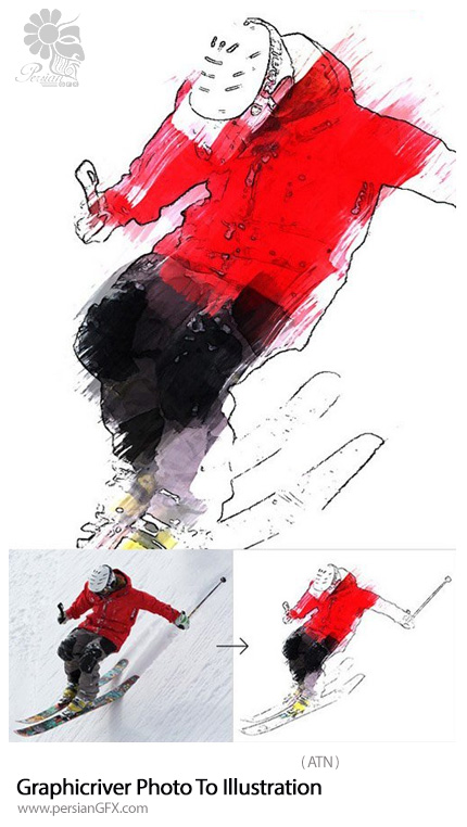 دانلود اکشن فتوشاپ تبدیل تصاویر به یک اثر هنری از گرافیک ریور - Graphicriver Photo To Illustration