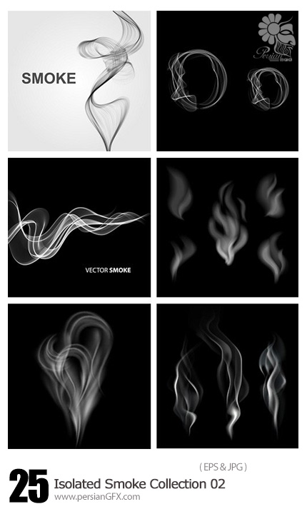 دانلود تصاویر وکتور دود - Isolated Smoke Collection 02