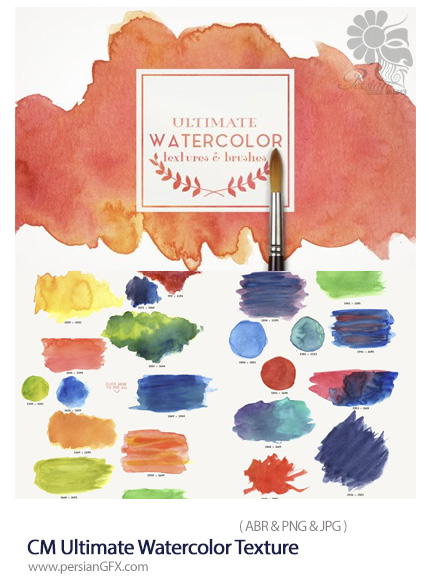 دانلود براش فتوشاپ تکسچر آبرنگی - CM Ultimate Watercolor Texture