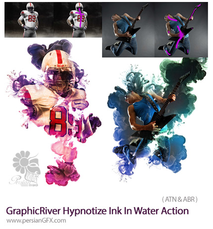 دانلود اکشن فتوشاپ ایجاد افکت جوهر در آب بر روی تصاویر از گرافیک ریور - GraphicRiver Hypnotize Ink In Water Photoshop Action