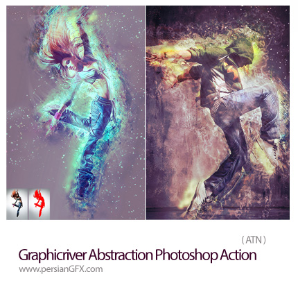 دانلود اکشن فتوشاپ ایجاد افکت انتزاعی بر روی تصاویر از گرافیک ریور - Graphicriver Abstraction Photoshop Action