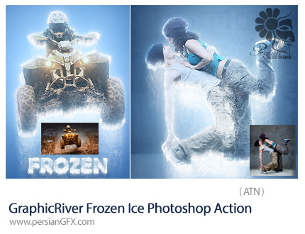 دانلود اکشن فتوشاپ ایجاد افکت یخی بر روی تصاویر از گرافیک ریور - GraphicRiver Frozen Ice Photoshop Action