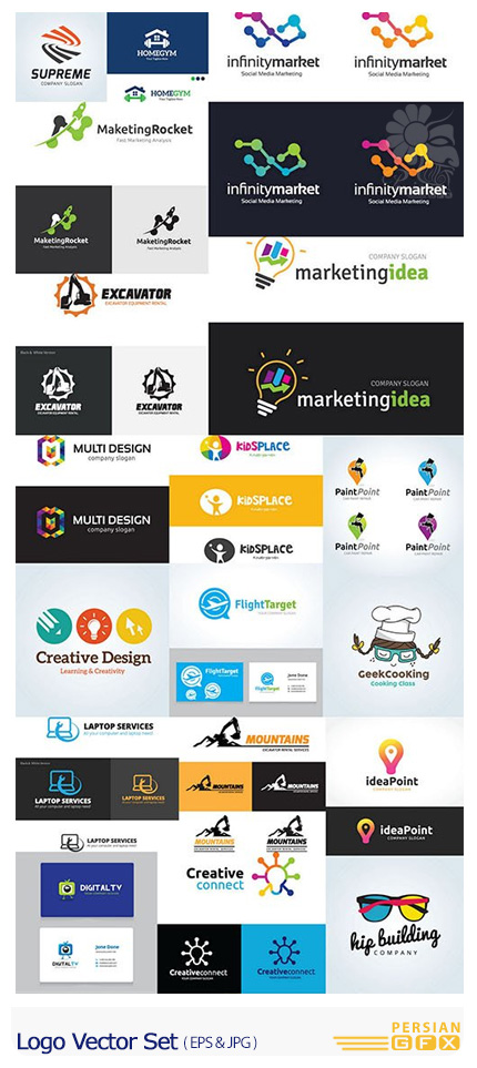 دانلود تصاویر وکتور آرم و لوگوی فانتزی - Logo Vector Set