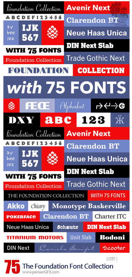 دانلود مجموعه فونت های انگلیسی متنوع - The Foundation Font Collection