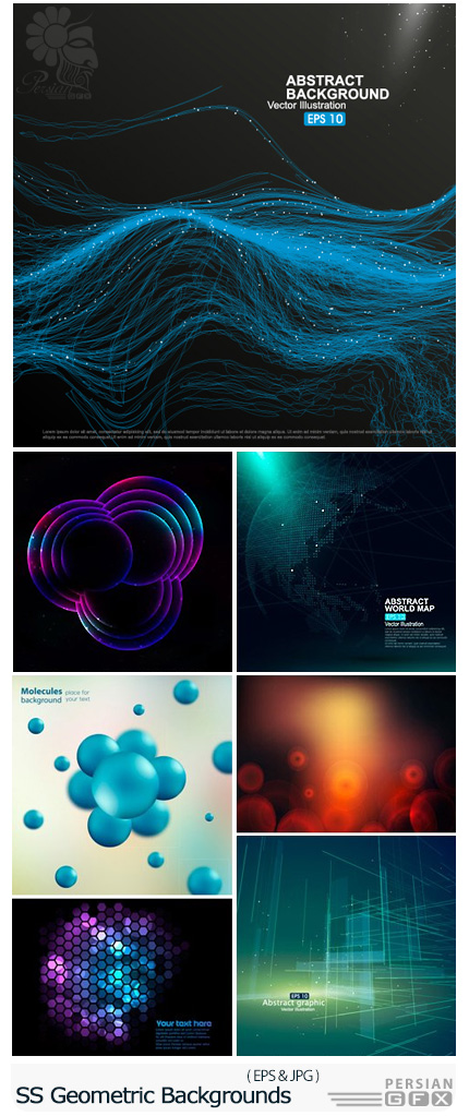 دانلود تصاویر وکتور پس زمینه های اشکال هندسی از شاتر استوک - Amazing Shutterstock Geometric Backgrounds
