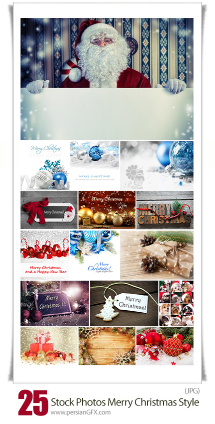 دانلود تصاویر با کیفیت پس زمینه و عناصر تزئینی کریسمس - Stock Photos Merry Christmas Style