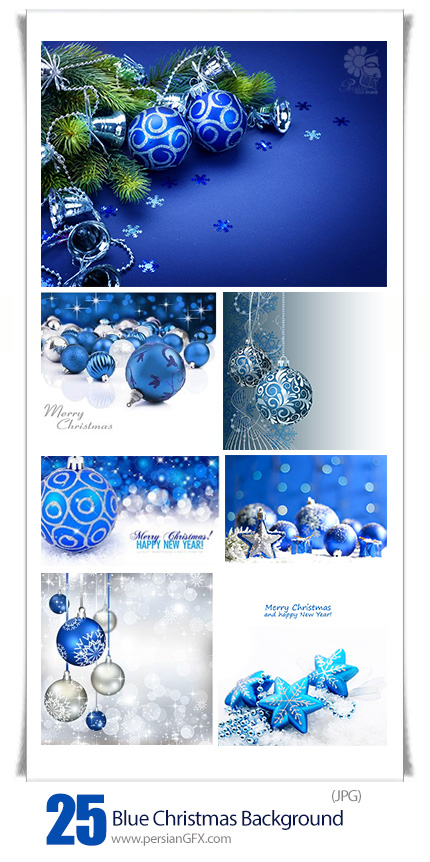 دانلود تصاویر با کیفیت پس زمینه های آبی کریسمس - Blue Christmas Background