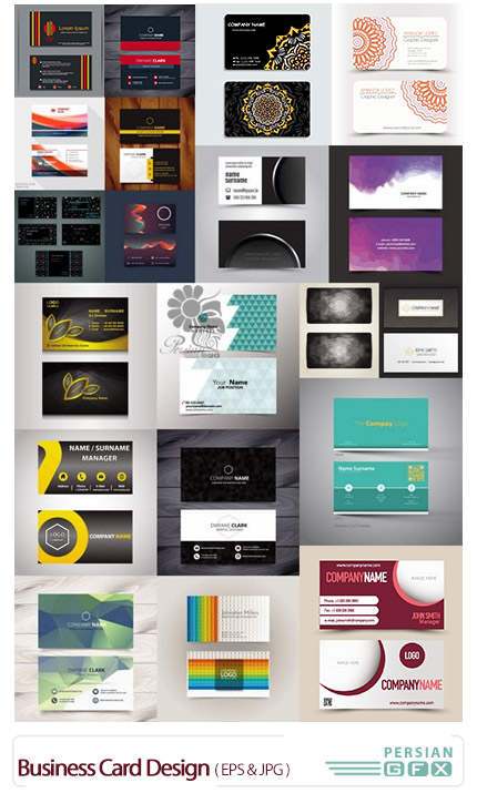 دانلود تصاویر وکتور کارت ویزیت های گرافیکی - Business Card Design