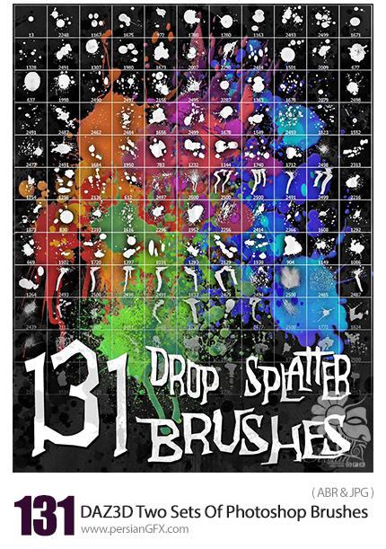 دانلود مجموعه براش فتوشاپ لکه های جوهر پخش شده - DAZ3D Two Sets Of Photoshop Brushes