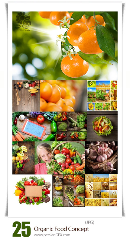دانلود تصاویر با کیفیت مواد غذایی، میوه و سبزیجات آلی - Stock Photo Organic Food Concept