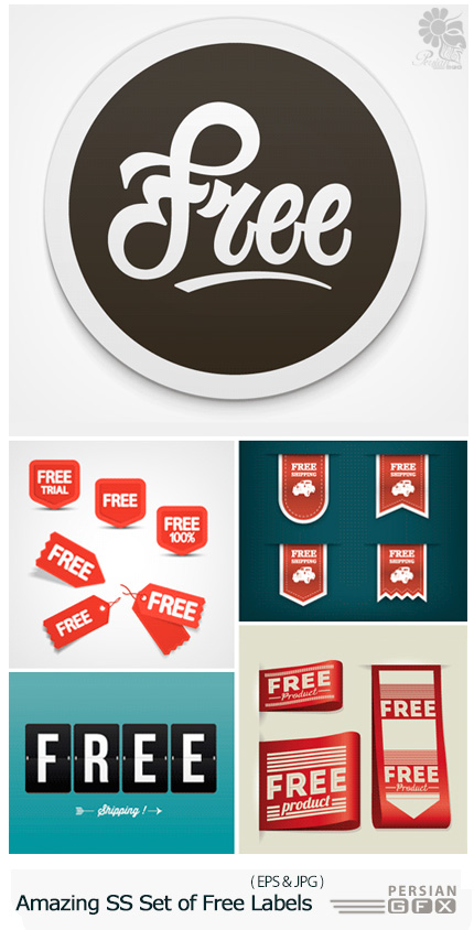 دانلود تصاویر وکتور لیبل یا برچسب رایگان از شاتر استوک - Amazing ShutterStock Set of Free Labels