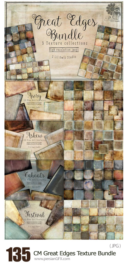 دانلود مجموعه تصاویر تکسچر گرانج با طرح های متنوع - CM Great Edges Texture Bundle