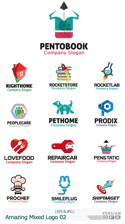 دانلود تصاویر وکتور آرم و لوگوهای مختلف شگفت انگیز - Amazing Mixed Logo 02