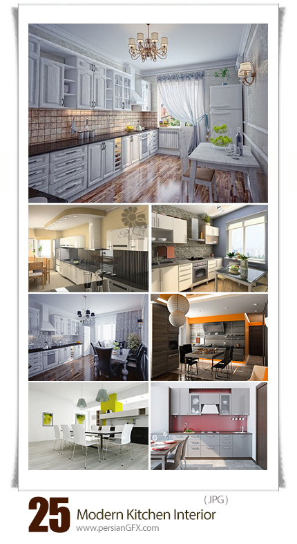 دانلود تصاویر با کیفیت طراحی داخلی آشپزخانه مدرن - Stock Photo Modern Kitchen Interior