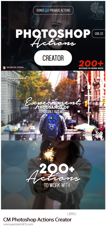 دانلود مجموعه اکشن فتوشاپ با بیش از 200 افکت تصویر متنوع - CM Photoshop Actions Creator