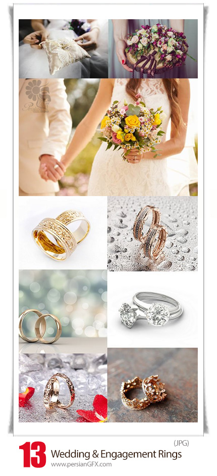دانلود تصاویر با کیفیت عروسی، عروس، دسته گل و حلقه ازدواج - Photos Wedding And Engagement Rings