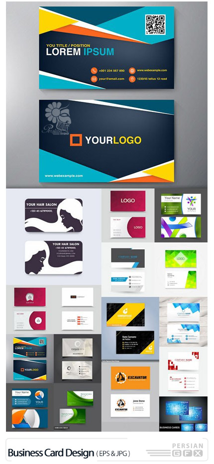 دانلود تصاویر وکتور کارت ویزیت های گرافیکی - Business Card Design