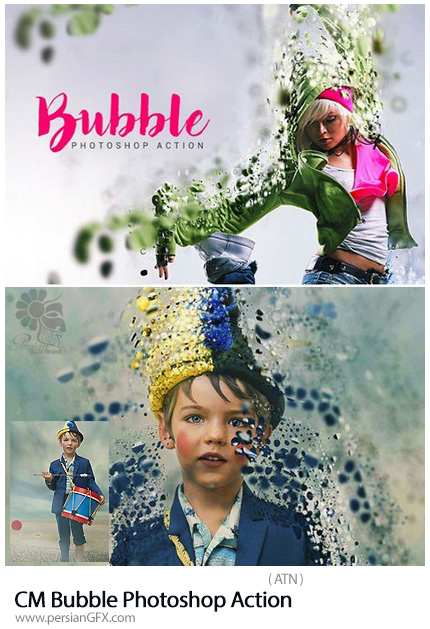 دانلود اکشن فتوشاپ ایجاد افکت حباب پراکنده بر روی تصاویر - CM Bubble Photoshop Action