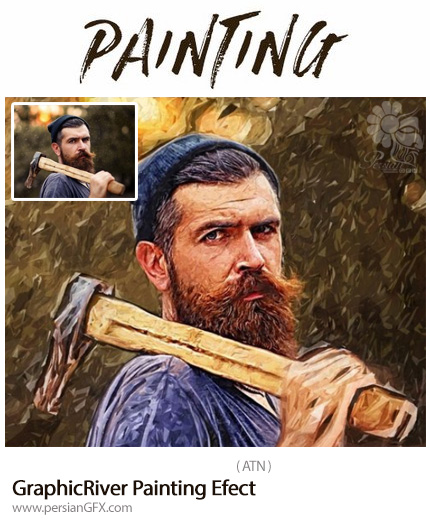 دانلود اکشن فتوشاپ تبدیل تصاویر به نقاشی از گرافیک ریور - GraphicRiver Painting Efect
